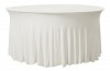 Tafeldoek stretch wit -  ronde tafel - 1m80
